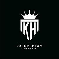 brief kh logo monogram embleem stijl met kroon vorm ontwerp sjabloon vector