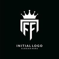 brief ff logo monogram embleem stijl met kroon vorm ontwerp sjabloon vector