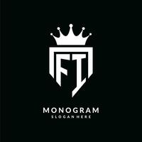 brief fi logo monogram embleem stijl met kroon vorm ontwerp sjabloon vector