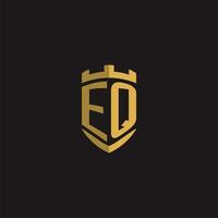 initialen eq logo monogram met schild stijl ontwerp vector