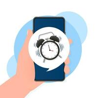 klassiek alarm met hand- en smartphone, Super goed ontwerp voor ieder doeleinden. vlak tekenfilm vector illustratie. uitverkoop vector illustratie