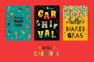 Hallo carnaval. Vector sjablonen voor Mardi Gras-concept en andere gebruikers