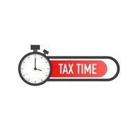 belasting tijd etiket geïsoleerd icoon vector illustratie ontwerp.