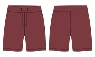 fleece kleding stof jogger zweet shorts broek vector illustratie sjabloon voorkant, terug keer bekeken