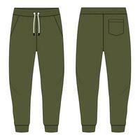 fleece kleding stof jogger joggingbroek vector illustratie sjabloon voorkant, terug keer bekeken