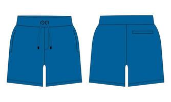 fleece kleding stof jogger zweet shorts broek vector illustratie sjabloon voorkant, terug keer bekeken