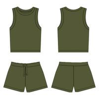 tank tops met shorts hijgen vector illustratie sjabloon voor kinderen