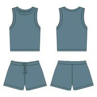 tank tops met shorts hijgen vector illustratie sjabloon voor kinderen