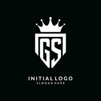 brief gs logo monogram embleem stijl met kroon vorm ontwerp sjabloon vector