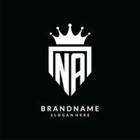 brief na logo monogram embleem stijl met kroon vorm ontwerp sjabloon vector