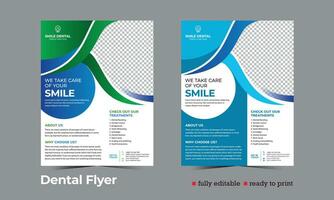 tandheelkundig tandarts kliniek folder poster banier sjabloon vector