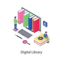 digitale bibliotheekelementen vector