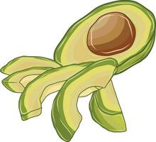 rijp avocado's zijn besnoeiing in klein stukken. vector