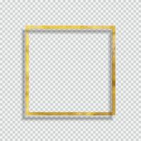 gouden verf glinsterende getextureerde frame op transparante achtergrond. vector illustratie