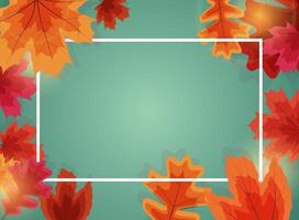 glanzende herfstbladeren banner achtergrond. vector illustratie
