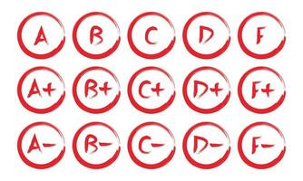 rang resultaten set. hand- getrokken vector rang in rood cirkel.