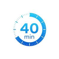 de 40 minuten, stopwatch vector icoon. stopwatch icoon in vlak stijl Aan een wit achtergrond. vector voorraad illustratie.