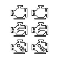 motor icon set vector