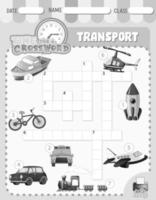 sjabloon voor kruiswoordpuzzels over transport vector