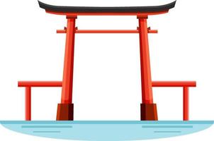 een torii-poortoriëntatiepunt van shinto-heiligdom in japan vector