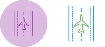 vlak Aan landingsbaan vector icoon