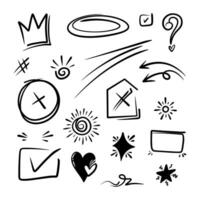 doodle element vector set, voor conceptontwerp.