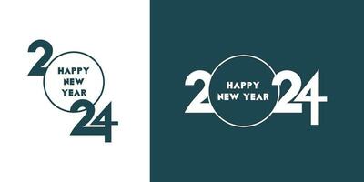 gelukkig nieuw jaar 2024 logo ontwerp. vector