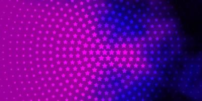 donkerpaarse vectorsjabloon met neonsterren. kleurrijke illustratie in abstracte stijl met gradiëntsterren. patroon voor nieuwjaarsadvertentie, boekjes. vector