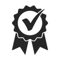 premie icoon vector, rozet prijs vector, geverifieerd icoon, goedkeuring vector teken, medaille van winnaar symbool, controleren en Kruis aan markering, het beste oefening, garantie, certificaat insigne, sport- en wedstrijd