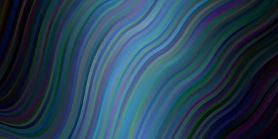donkerblauwe vectorachtergrond met wrange lijnen. kleurrijke illustratie, die uit bochten bestaat. patroon voor websites, bestemmingspagina's. vector