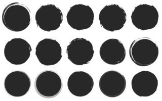 textuur hand getekend abstract zwart ronde vormen Aan wit achtergrond. vector illustratie.