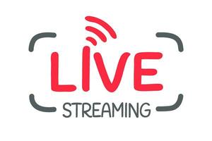 sociaal media leven uitzending icoon streaming video online vergadering vector