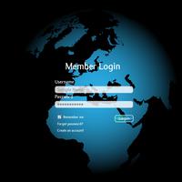 Login-interface in een kleurrijke bol vector