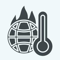 icoon toenemend temperatuur. verwant naar klimaat verandering symbool. glyph stijl. gemakkelijk ontwerp bewerkbaar. gemakkelijk illustratie vector