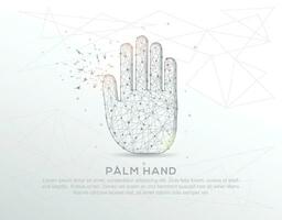 palm hand- abstract puree lijn en samenstelling digitaal getrokken in de het formulier van gebroken een een deel driehoek vorm en verspreide stippen. vector