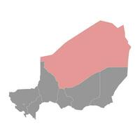 agadez regio kaart, administratief divisie van de land van Niger. vector illustratie.