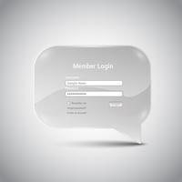 Speech bubble "Member Login" interface vector