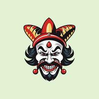 grillig clown mascotte gevangen genomen in vector kunst