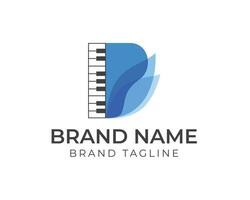 bloemblad piano logo. muziek- Notitie piano logo. combinatie bloemblad met Notitie piano. muziek- sjabloon ontwerp. creatief muziek- ontwerp. vector