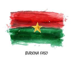 realistische aquarel vlag van burkina faso. vector. vector