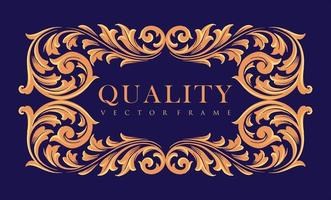 kwaliteitskader gouden ornamenten elegant label vector