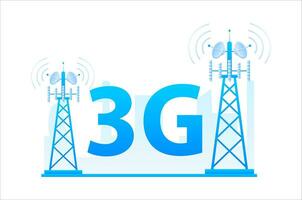 3g netwerk technologie. internet systemen telecommunicatieverbinding onderhoud vector
