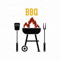 bbq tijd, feest. barbecue of rooster hulpmiddel. vector illustratie.