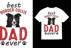 grens collie hond t-shirt ontwerp vector