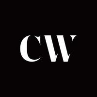 cw logo brief eerste logo ontwerpen sjabloon vector