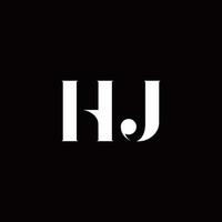 hj logo brief eerste logo ontwerpen sjabloon vector