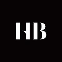 hb logo brief eerste logo ontwerpen sjabloon vector