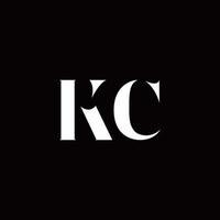 kc logo brief eerste logo ontwerpen sjabloon vector