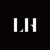 lh logo brief eerste logo ontwerpen sjabloon vector