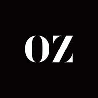 oz logo brief eerste logo ontwerpen sjabloon vector